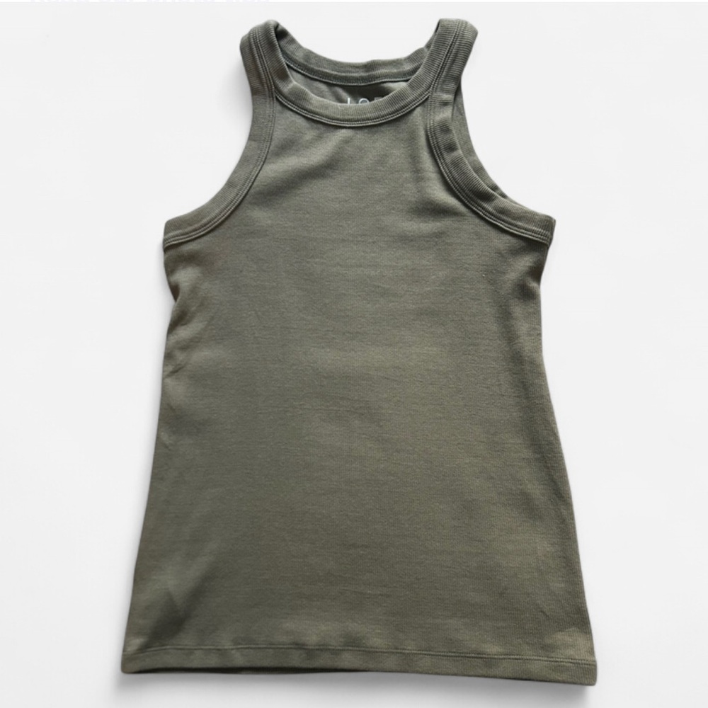 Loft Sage Green Ribbed Tank Top size small
